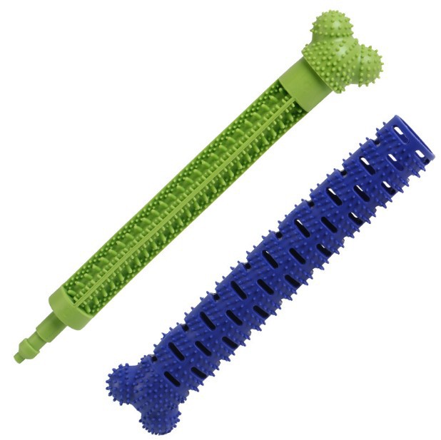 Blue Green Dog Molar Cleaning Toothbrush