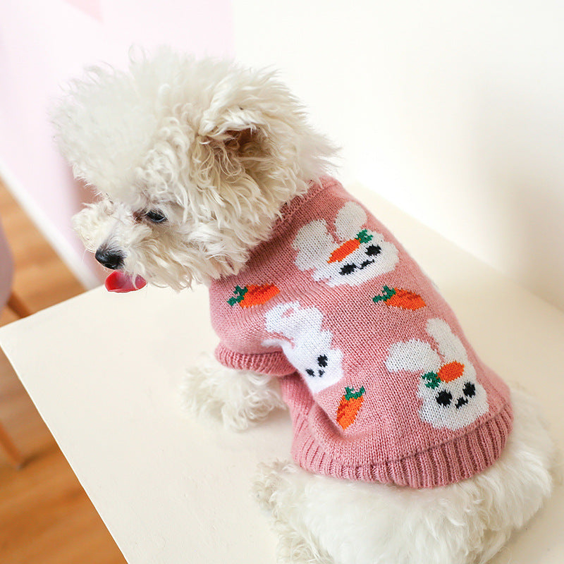 Bowknot Hollow Knit Dog Cat Sweater