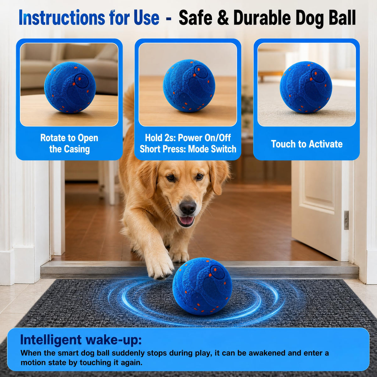 Automatic Interactive Self-Moving Dog Ball Toy
