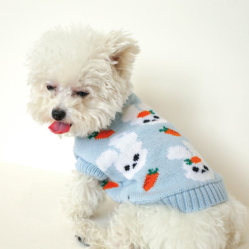 Bowknot Hollow Knit Dog Cat Sweater
