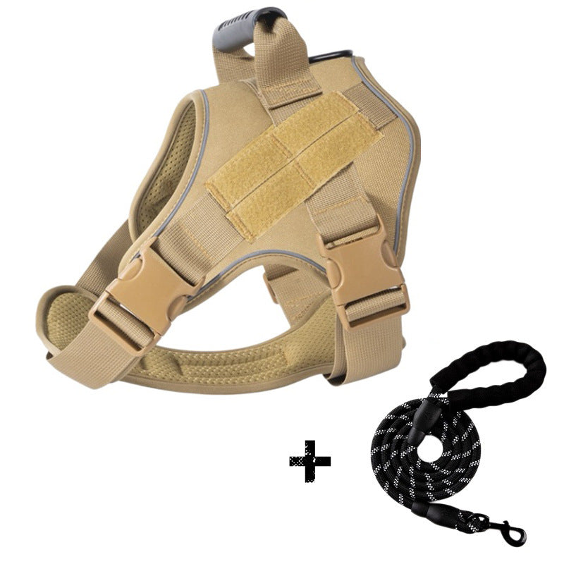 Breathable Tactical Harness With Large Dog Leash