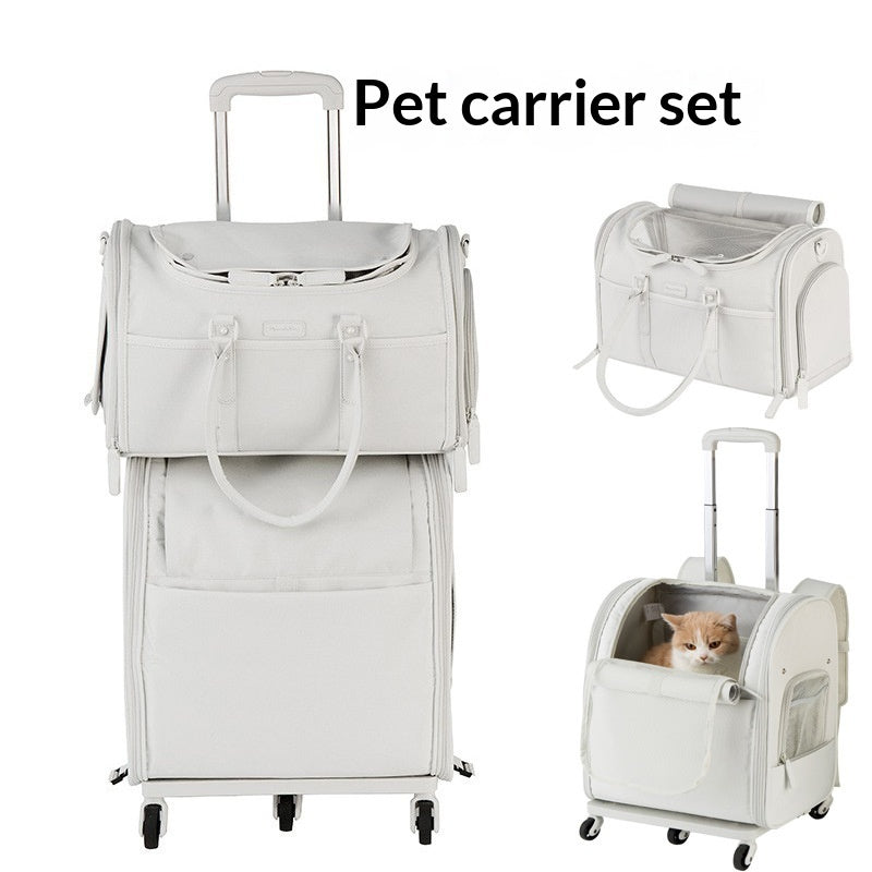 Portable Large Capacity Pet Carrier With Wheels