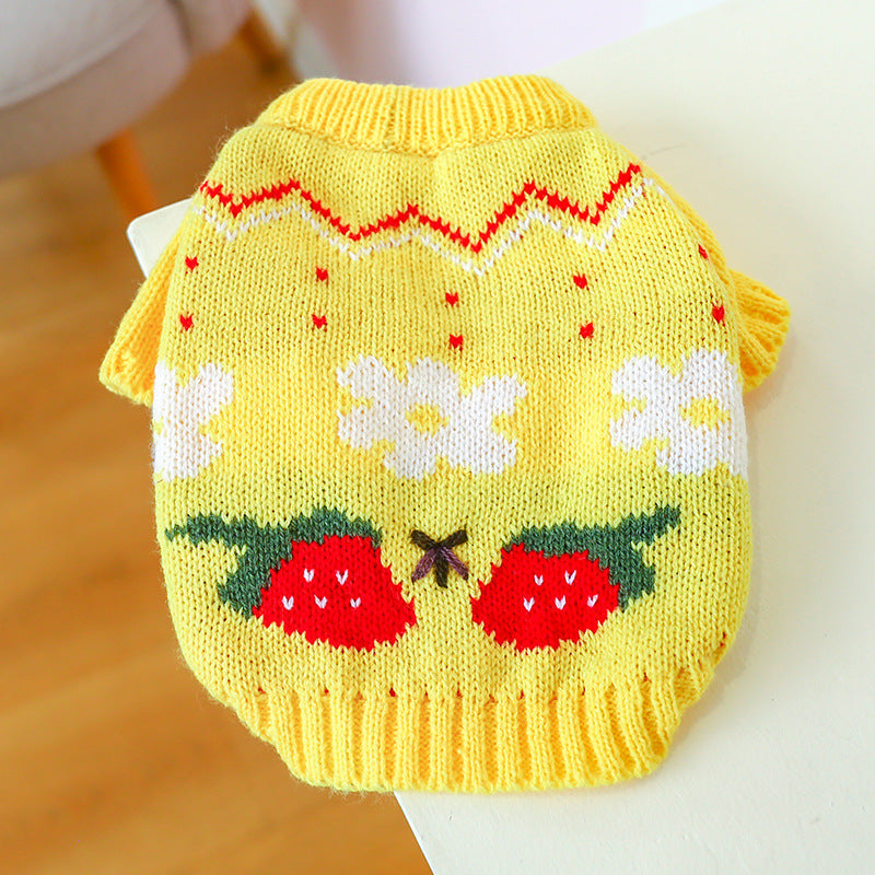 Bowknot Hollow Knit Dog Cat Sweater