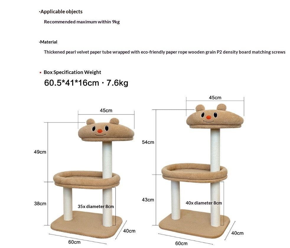 Panda Cat Climbing Frame Scratching Post