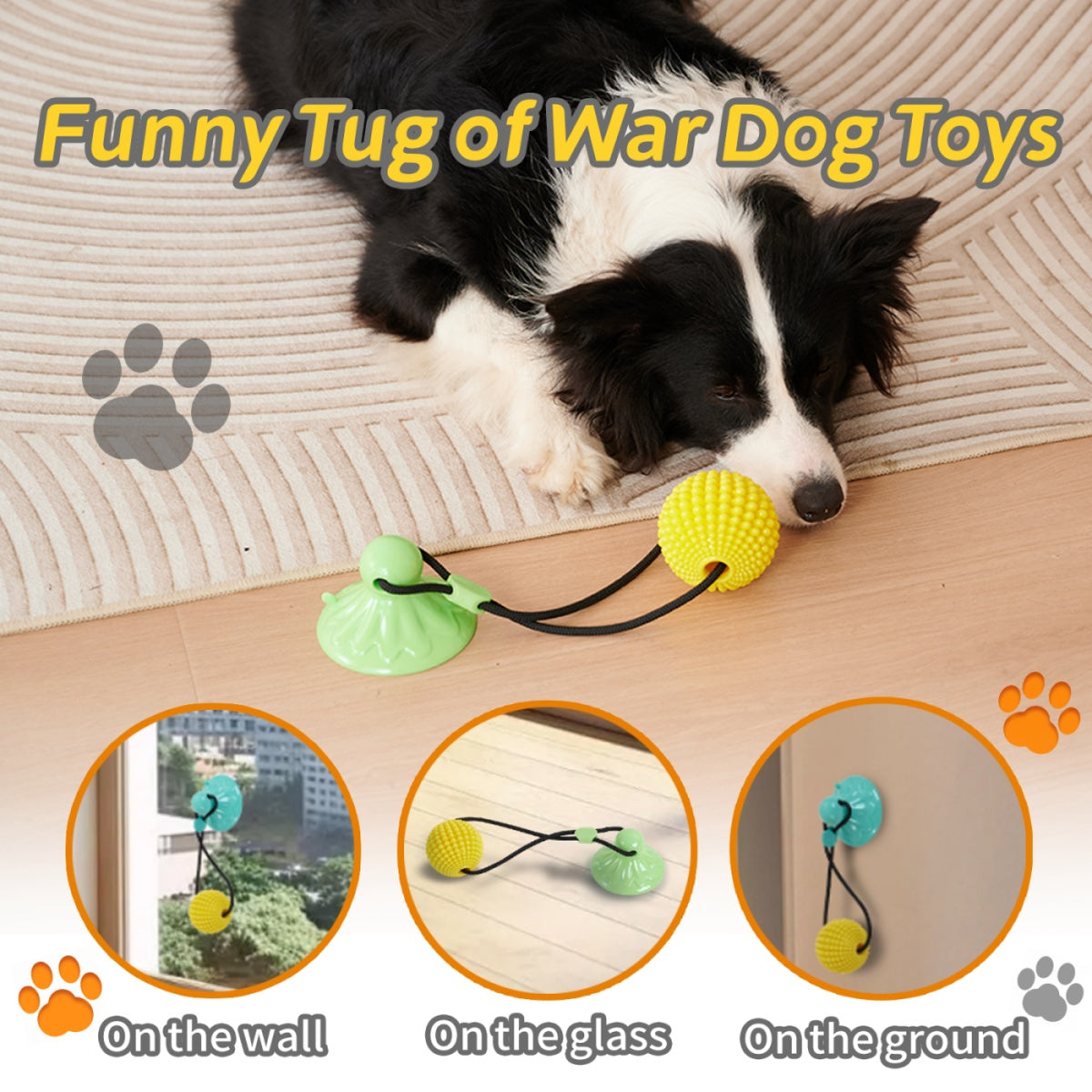 Interactive Suction Cup Dog Tug Toy