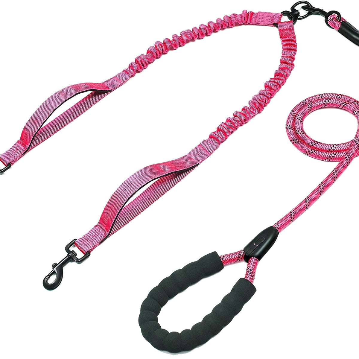 Telescopic Double-Headed Anti-Tangle Dog Leash