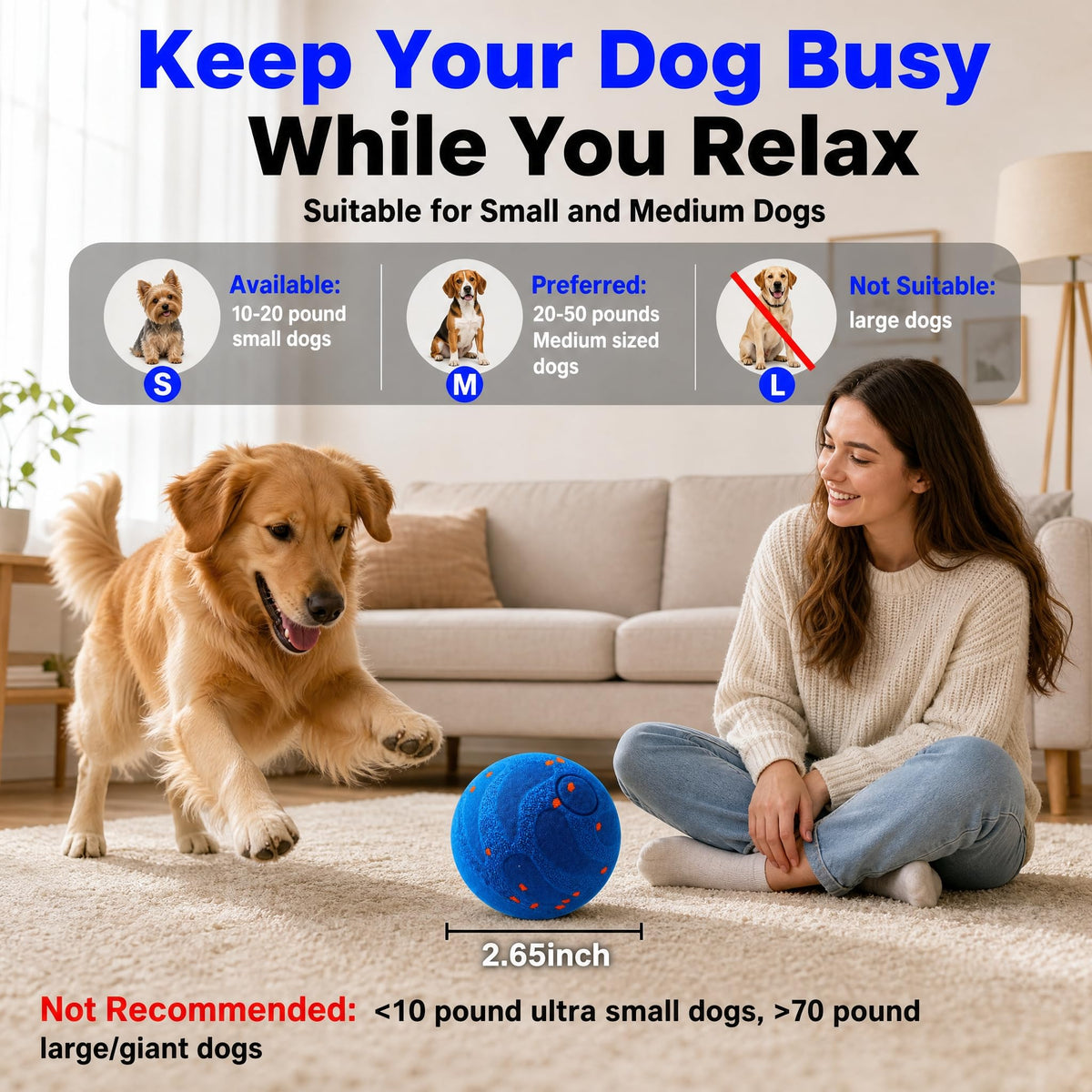 Automatic Interactive Self-Moving Dog Ball Toy