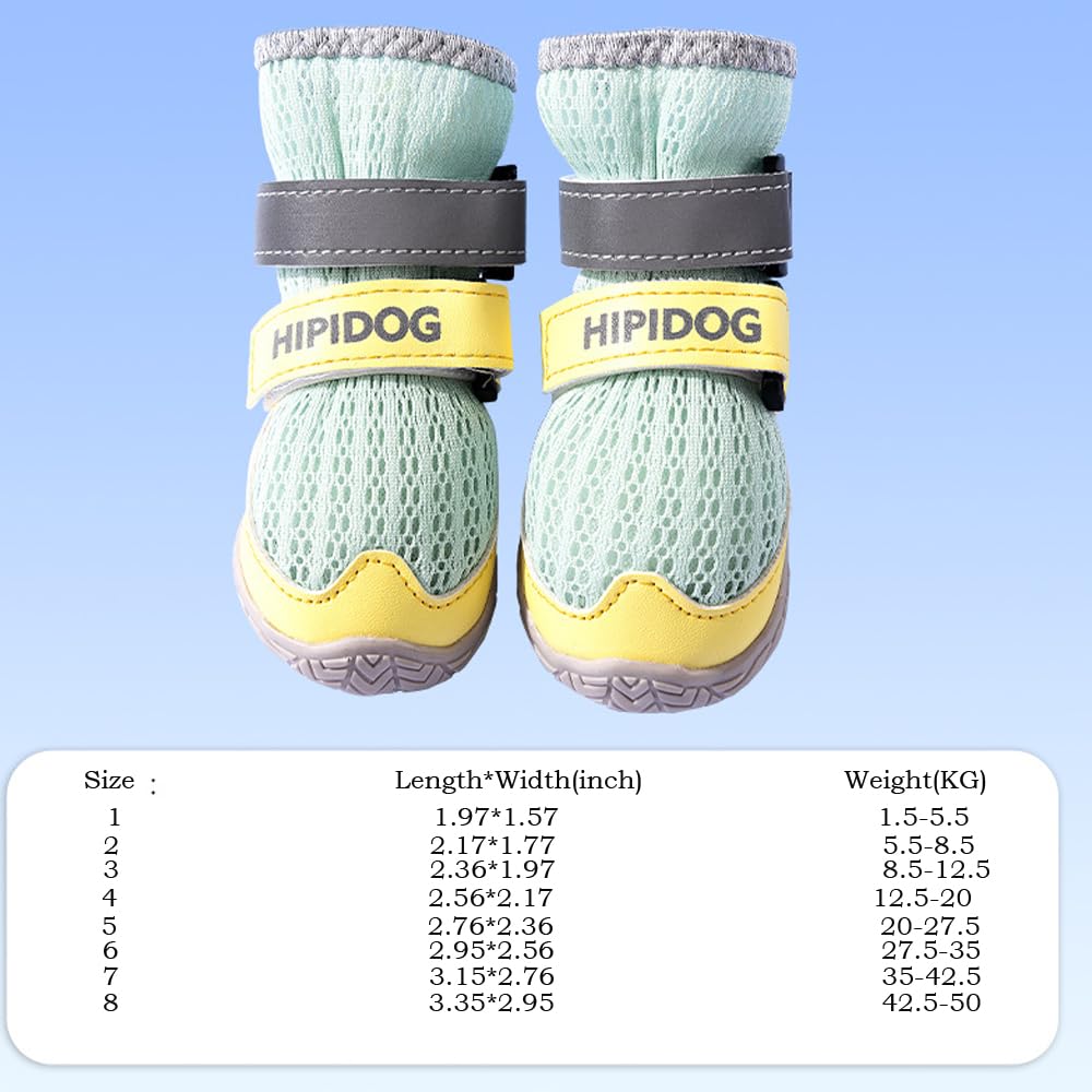 Reflective Anti-Slip Dog Shoes Four-Pack