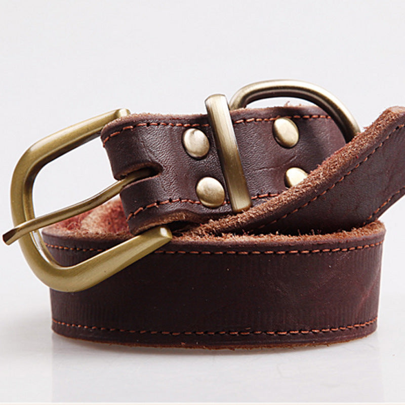 Cowhide Leather Collar For Small Medium Dogs