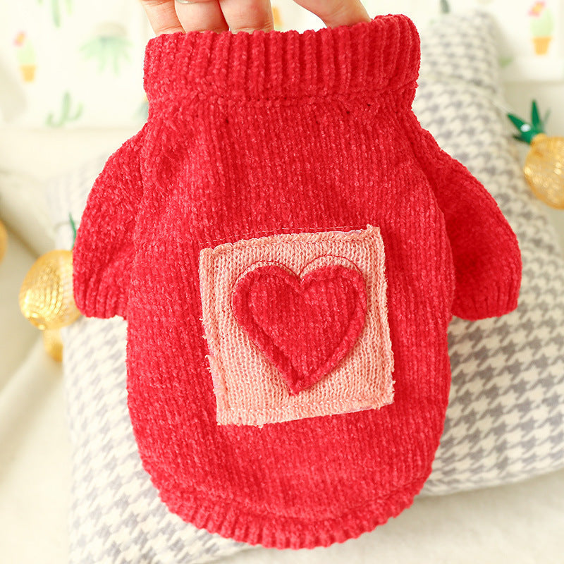 Bowknot Hollow Knit Dog Cat Sweater