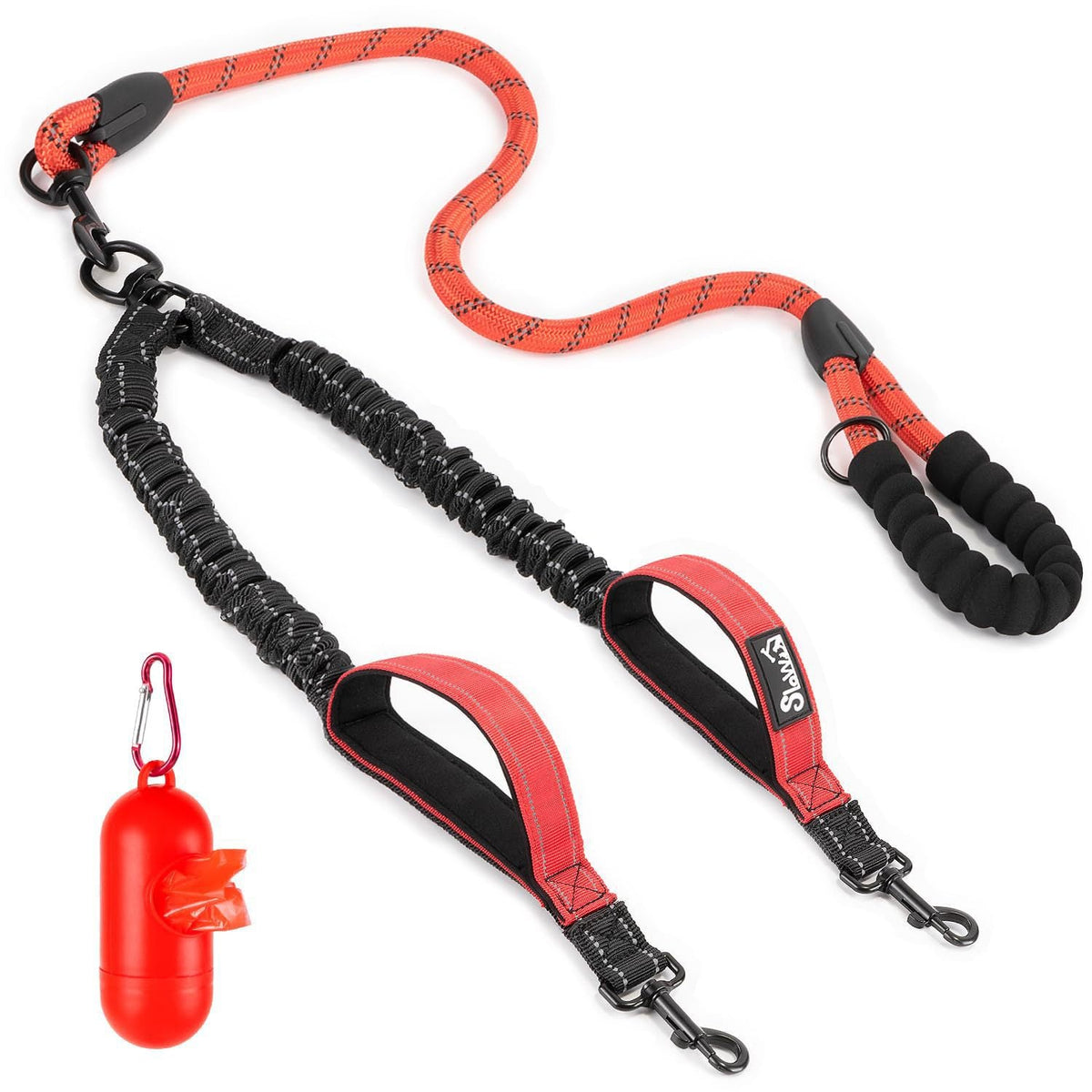 Heavy-Duty Reflective Double Dog Leash