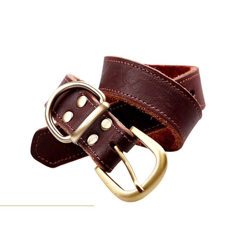Cowhide Leather Collar For Small Medium Dogs