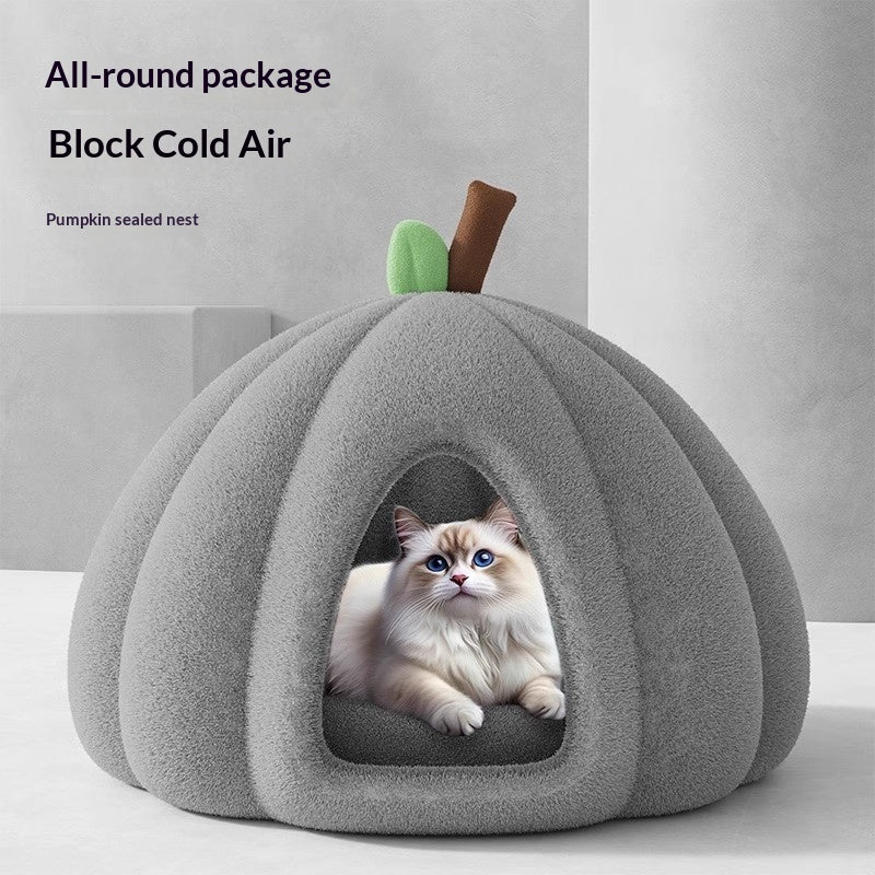 Warm Enclosed Winter Cat Bed House