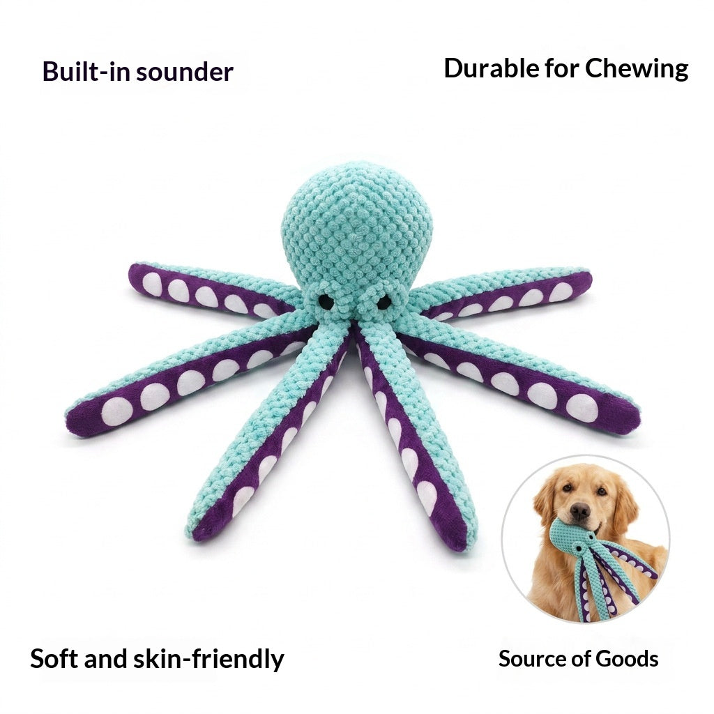 Six-Legged Squeaky Plush Pet Chew Toy