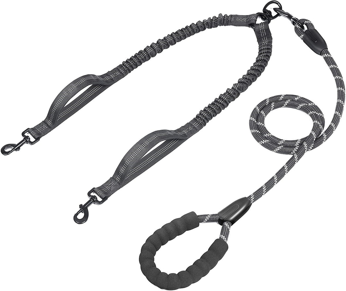 Telescopic Double-Headed Anti-Tangle Dog Leash