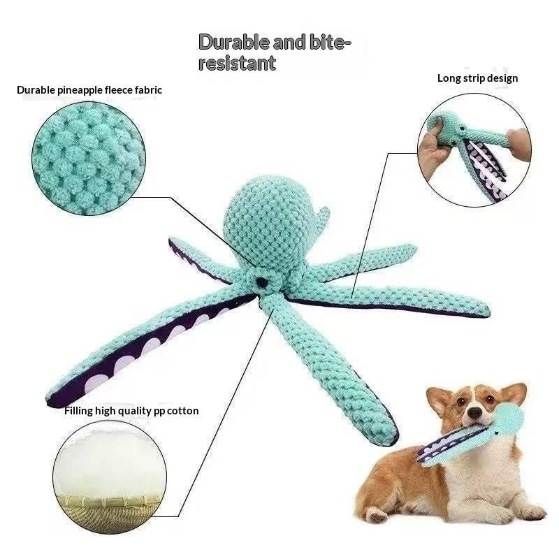 Six-Legged Squeaky Plush Pet Chew Toy