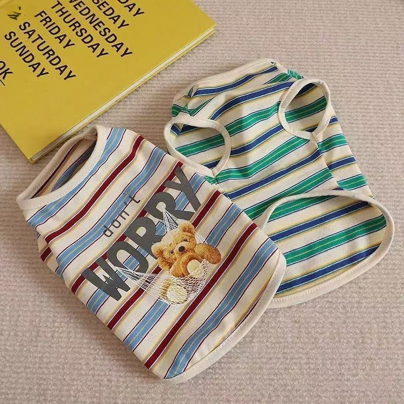 Breathable Striped Summer Pet Vest Clothes