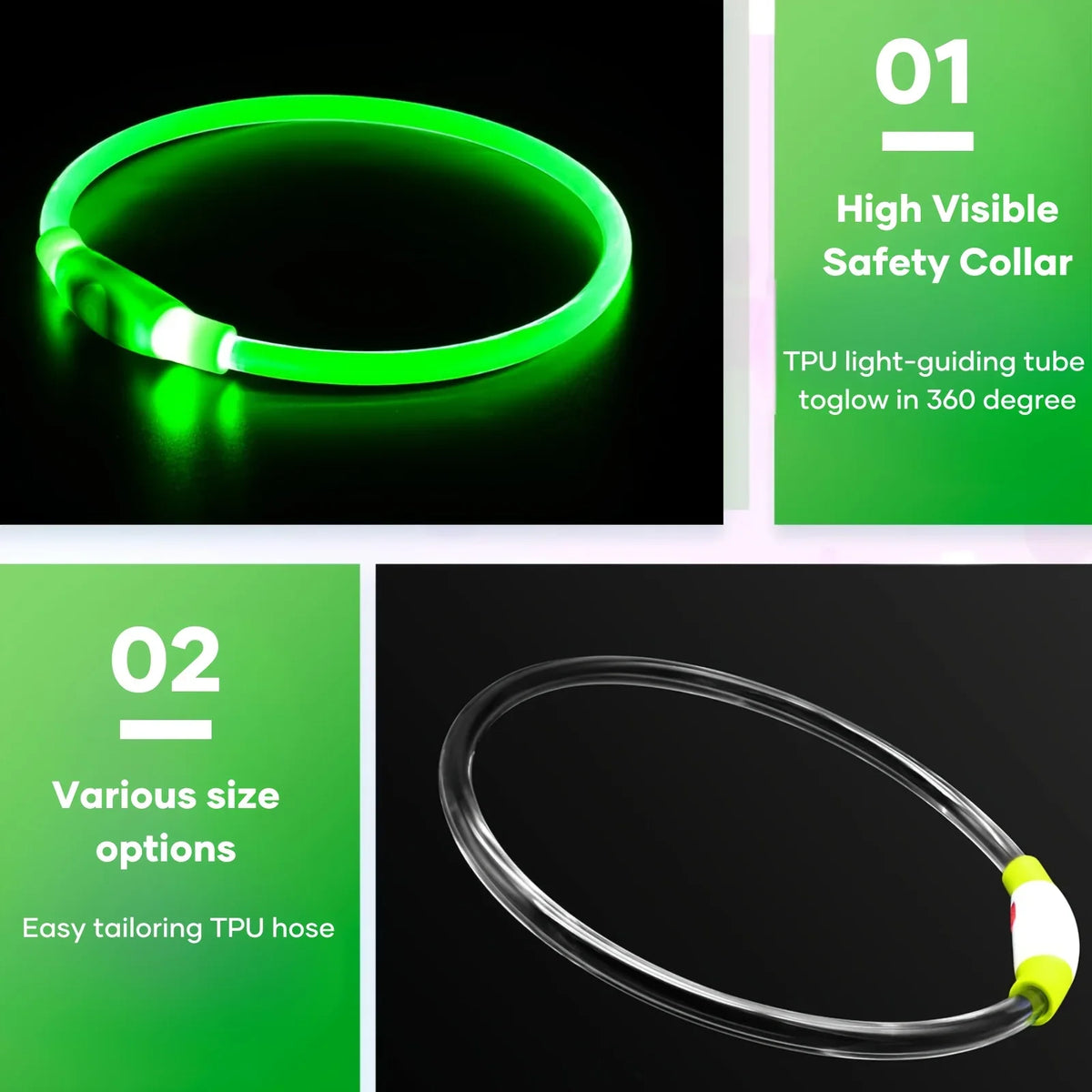 USB Rechargeable LED Luminous Dog Collar