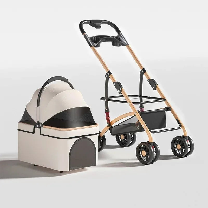 Foldable 2-in-1 Pet Travel Carrier Stroller
