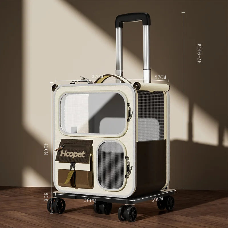 Rolling Cat Carrier With Wheels Travel