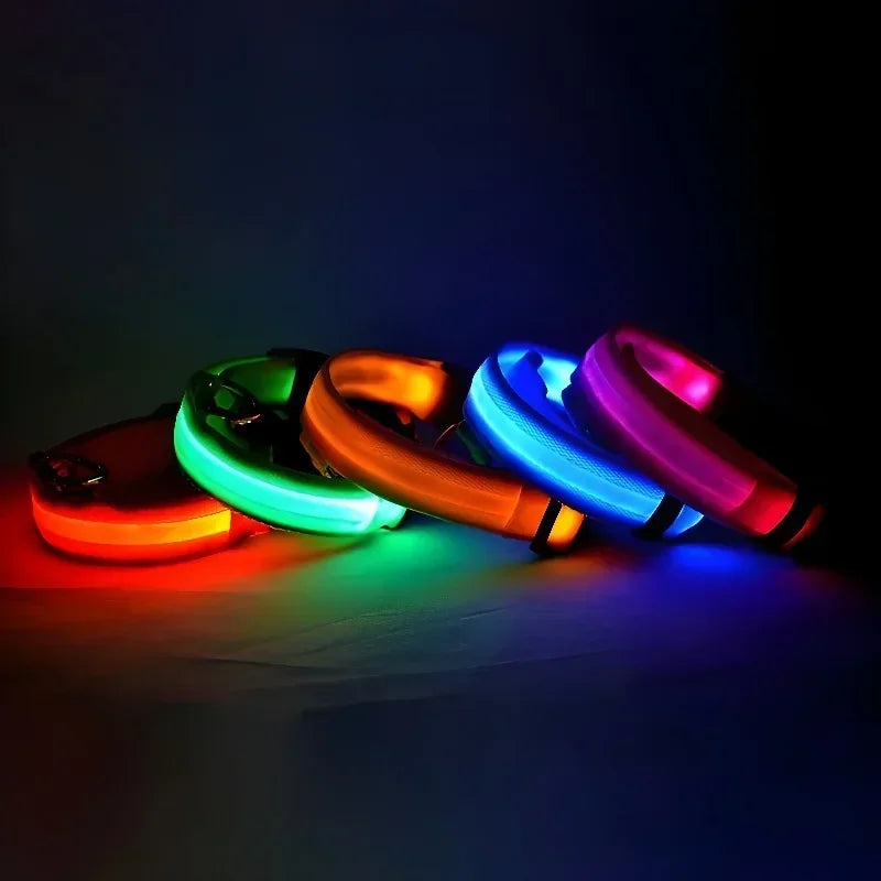 LED Nylon Glow Night Safety Dog Collar