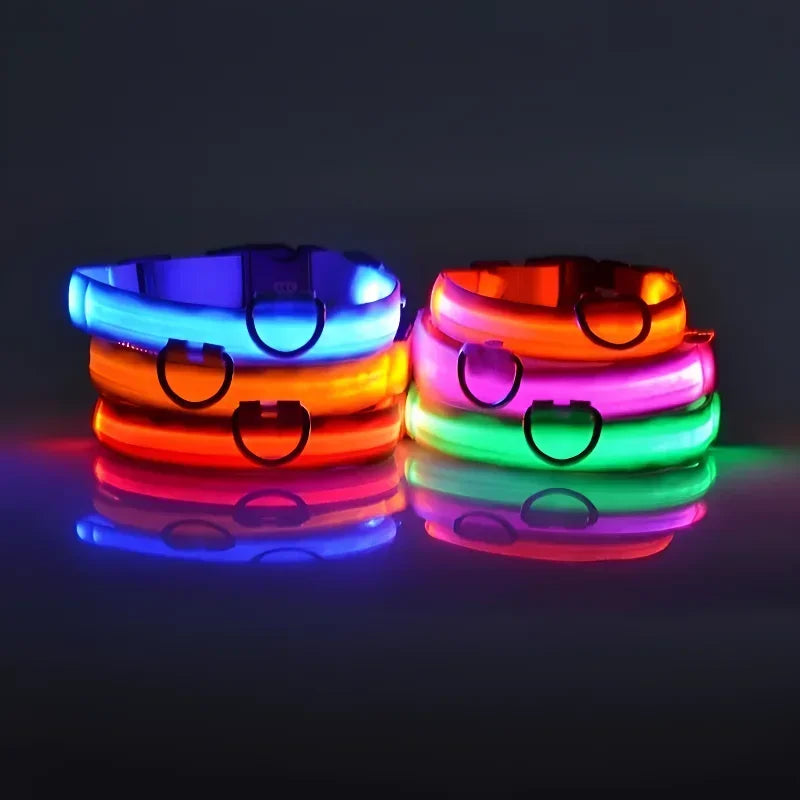 LED Nylon Glow Night Safety Dog Collar