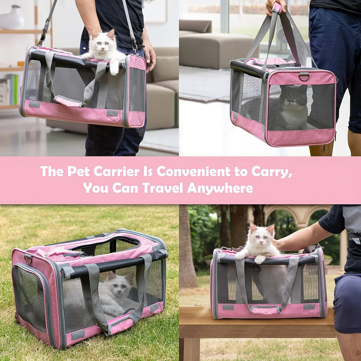 Soft-Sided Large Cat Travel Carrier Bag