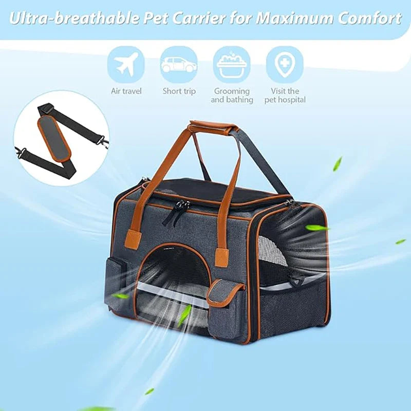 Anti-Collapse Pet Travel Carrier Bag