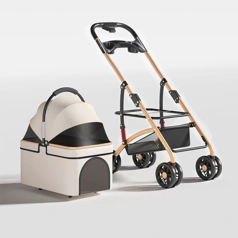 Foldable 2-in-1 Pet Travel Carrier Stroller