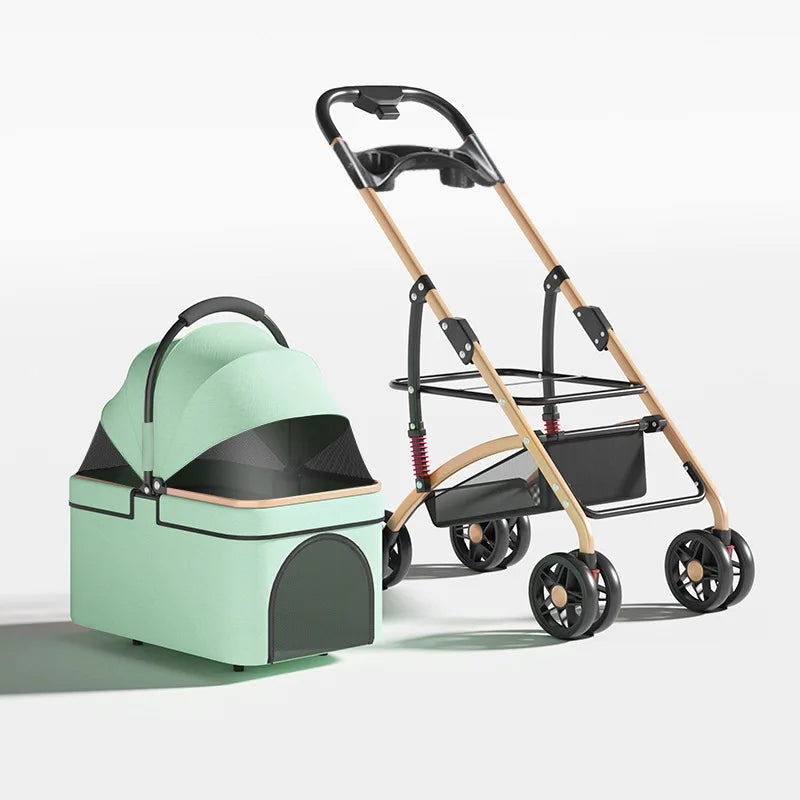Foldable 2-in-1 Pet Travel Carrier Stroller
