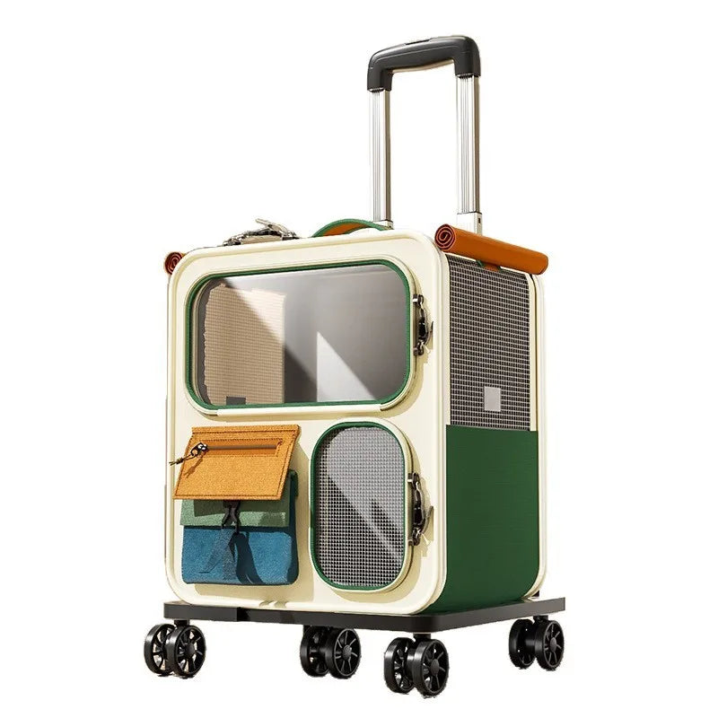 Rolling Cat Carrier With Wheels Travel