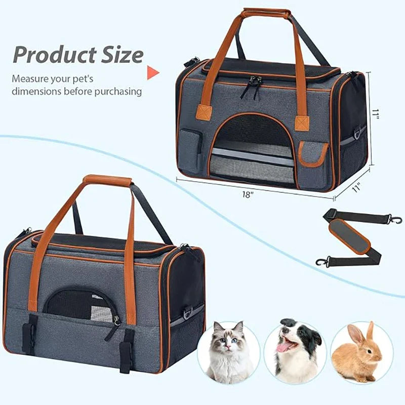 Anti-Collapse Pet Travel Carrier Bag