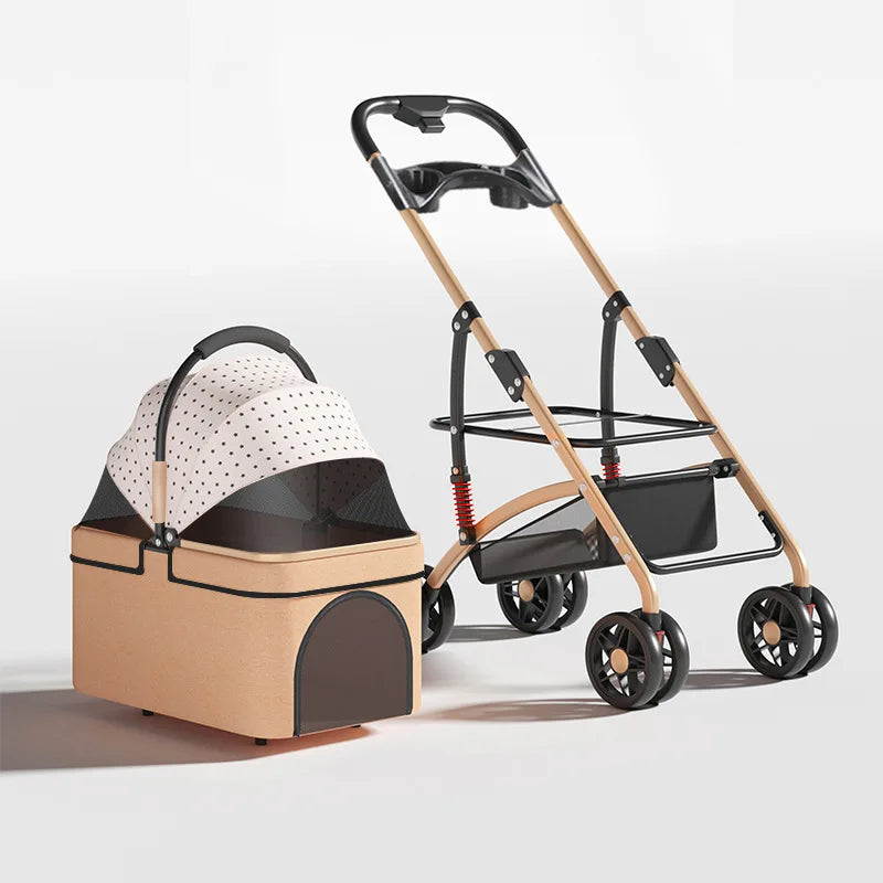 Foldable 2-in-1 Pet Travel Carrier Stroller