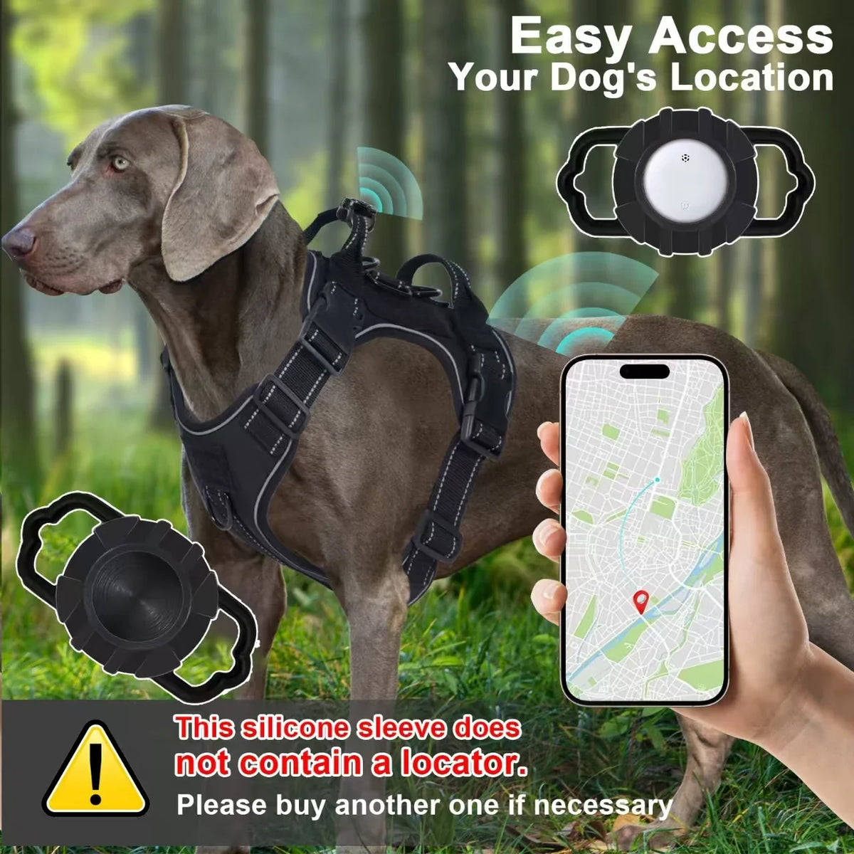 No-Pull Adjustable Locator Dog Chest Harness