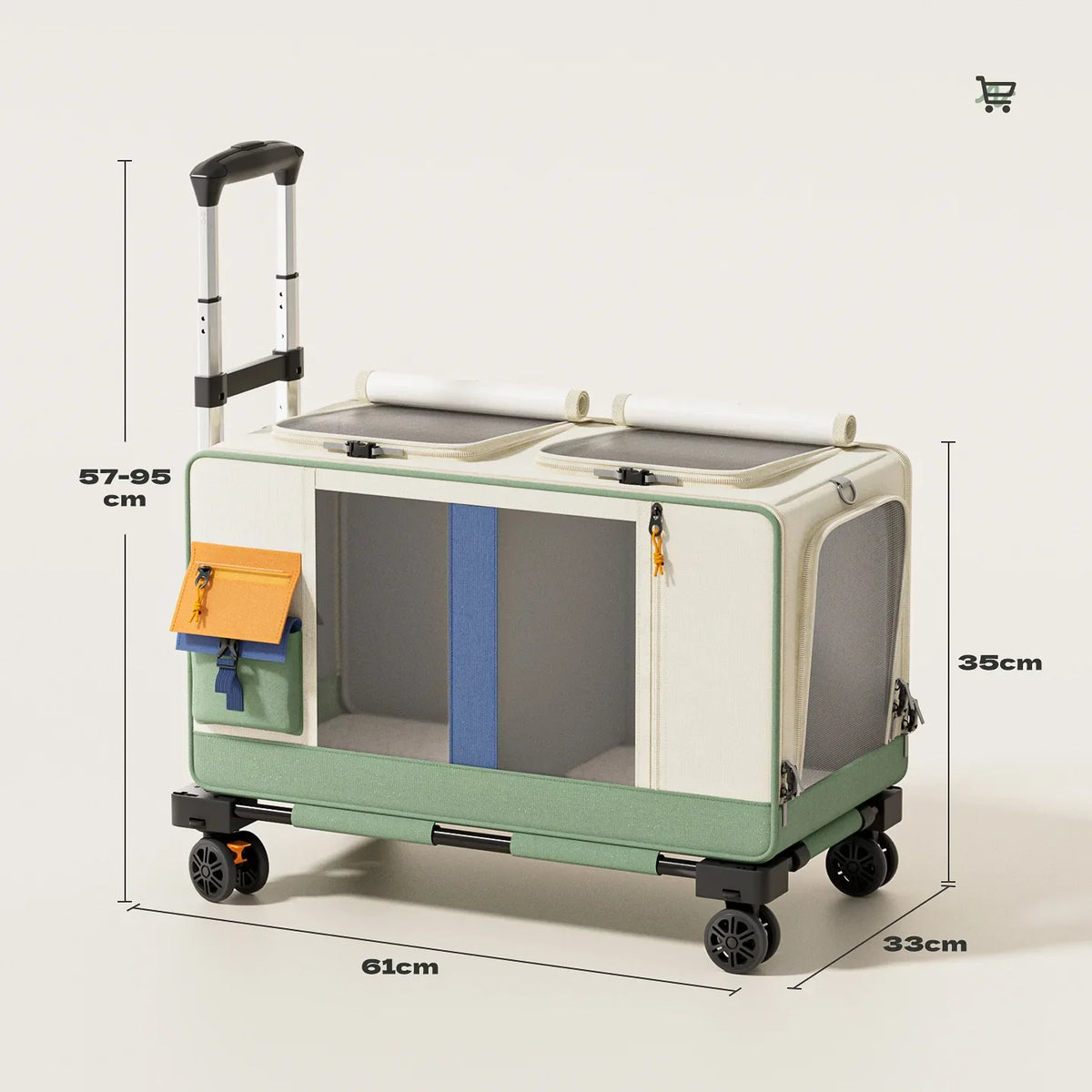 Rolling Cat Carrier With Wheels Travel