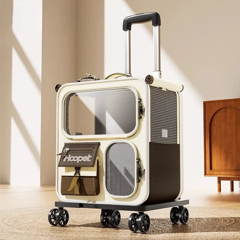 Rolling Cat Carrier With Wheels Travel