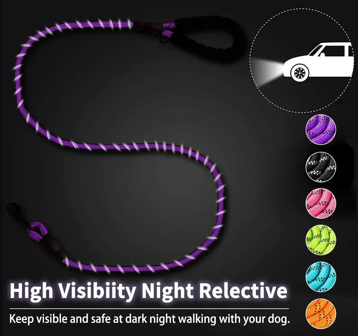 Strong Reflective Leash For Large Dogs