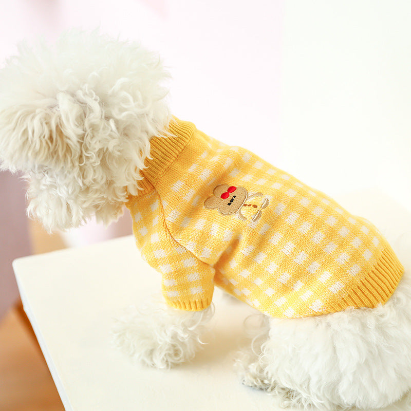Bowknot Hollow Knit Dog Cat Sweater