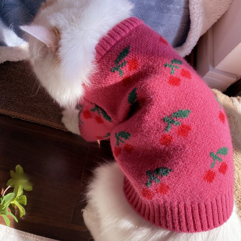 Bowknot Hollow Knit Dog Cat Sweater
