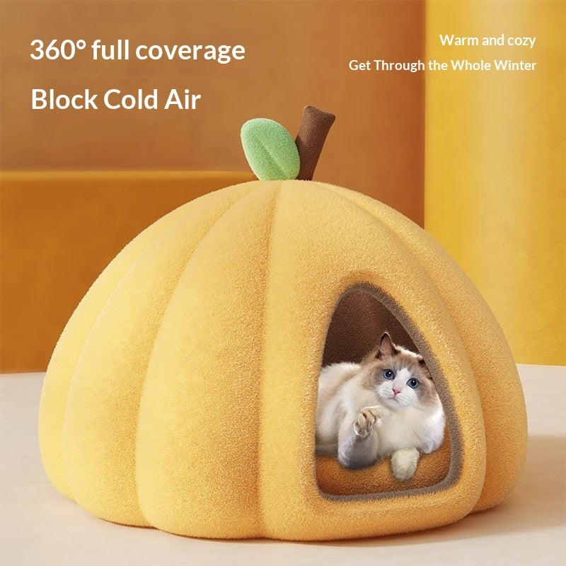 Warm Enclosed Winter Cat Bed House