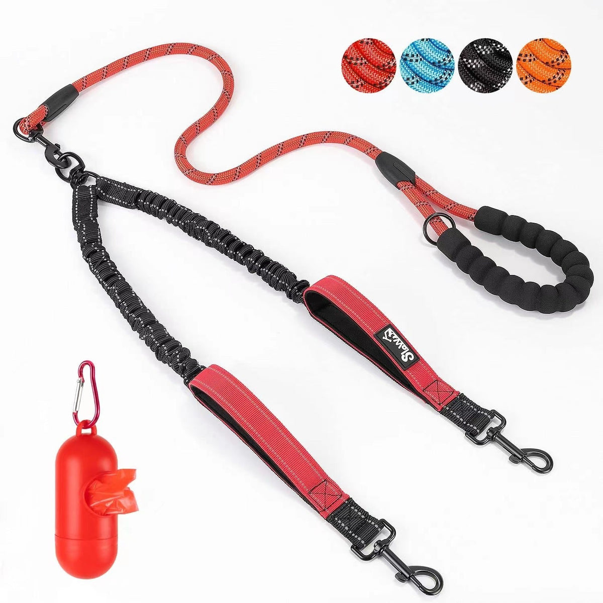 Heavy-Duty Reflective Double Dog Leash
