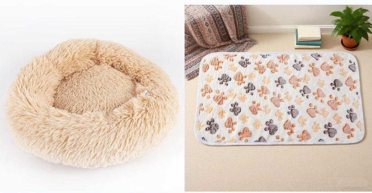 Round Plush Small Dog Cat Bed