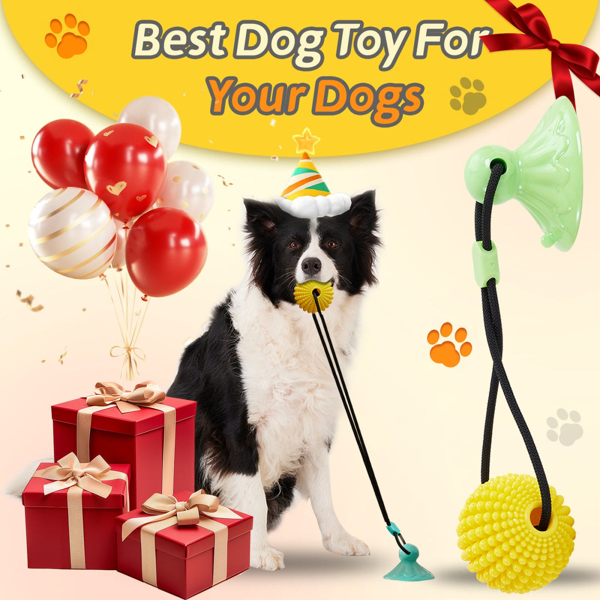 Interactive Suction Cup Dog Tug Toy