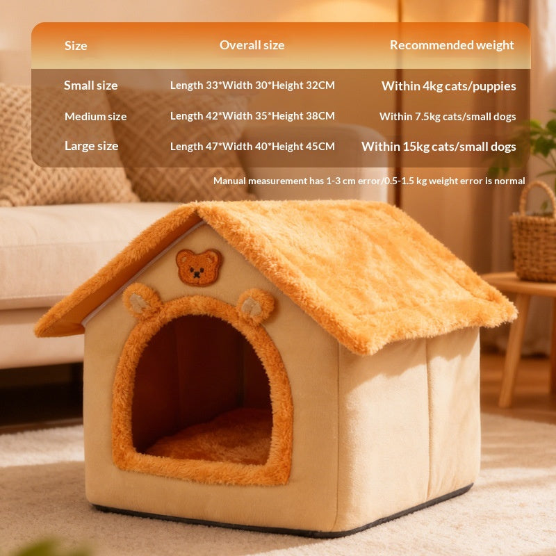 Warm Enclosed Removable Washable Cat Bed
