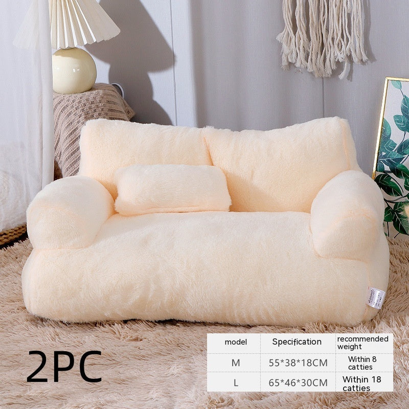 Luxury Plush Winter Cat Dog Sofa Bed