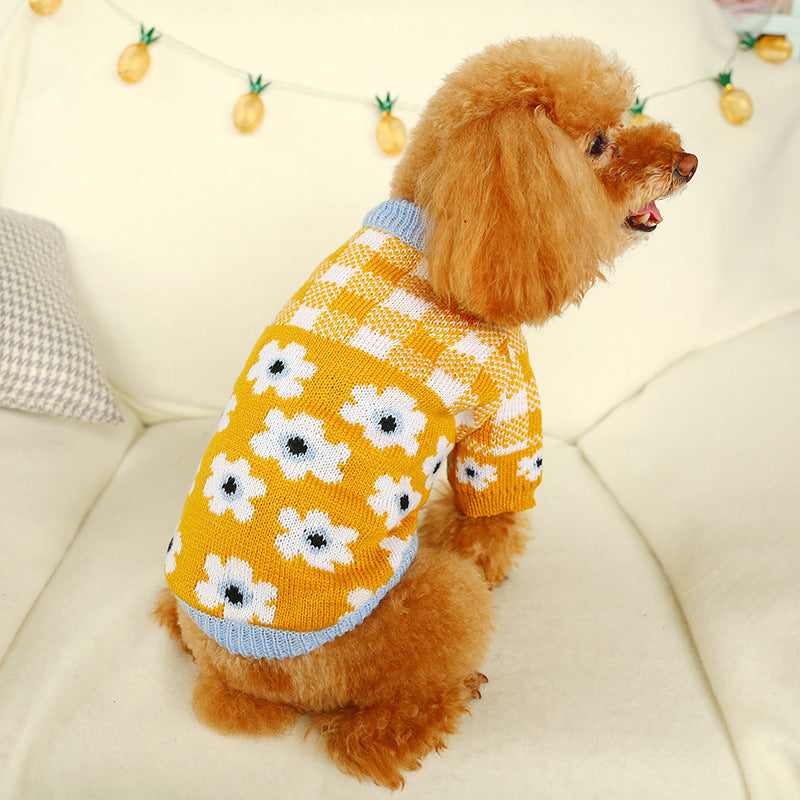 Bowknot Hollow Knit Dog Cat Sweater