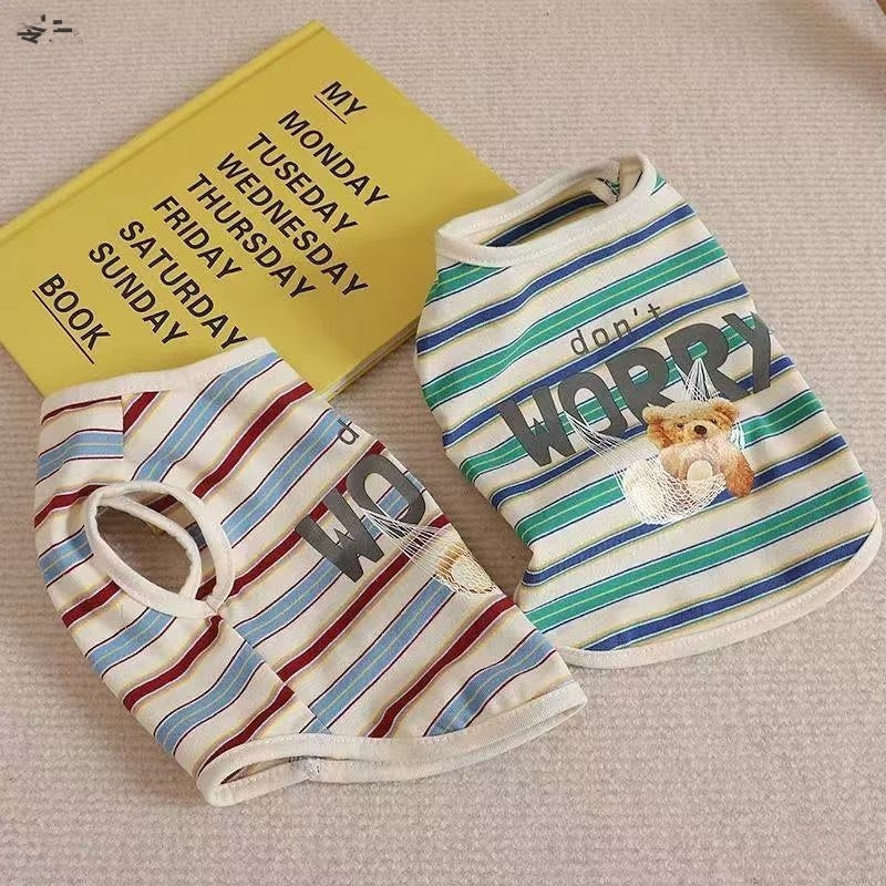Breathable Striped Summer Pet Vest Clothes