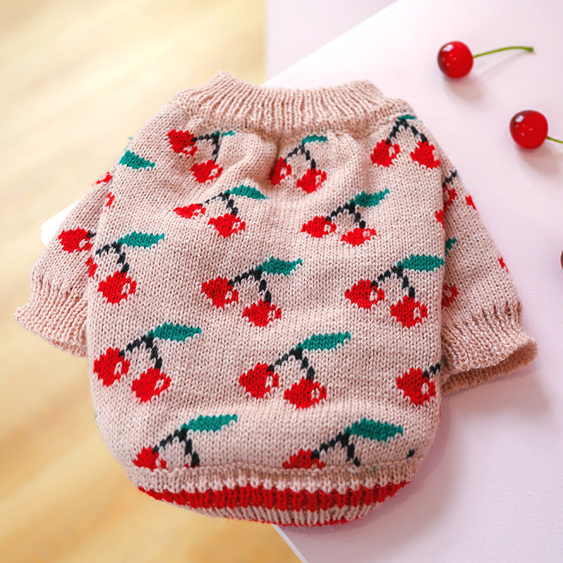 Bowknot Hollow Knit Dog Cat Sweater
