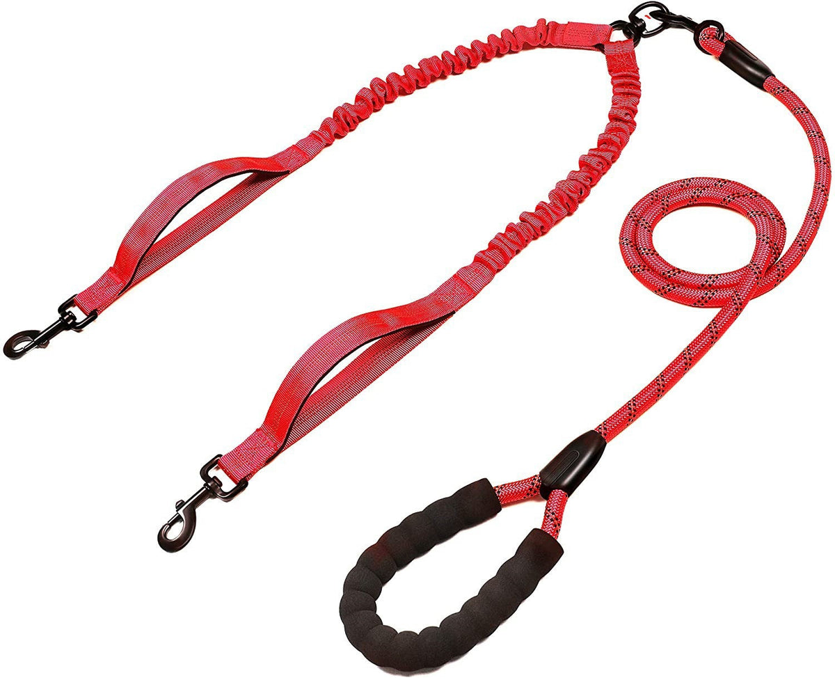 Telescopic Double-Headed Anti-Tangle Dog Leash
