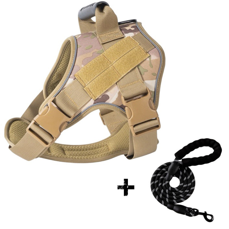 Breathable Tactical Harness With Large Dog Leash